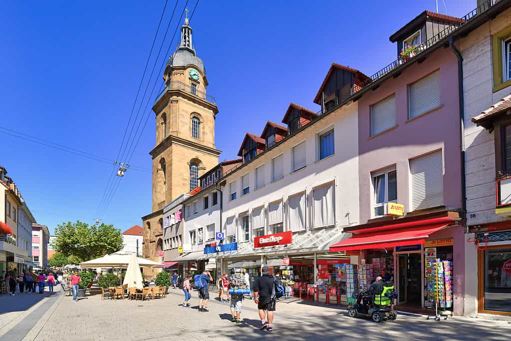 Innenstadt mit Hafenmarktturm in Heilbronn